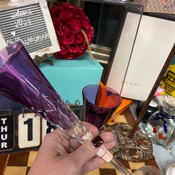 Verawang Waterford Lismore Pops Purple Toasting Flute Pair - Picture 10 of 14